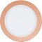 Party Central Disposable Round Bordered Party Plates - 7" - White and Rose Gold - Club Pack of 120
